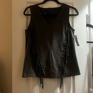 Suede Fringe Top
